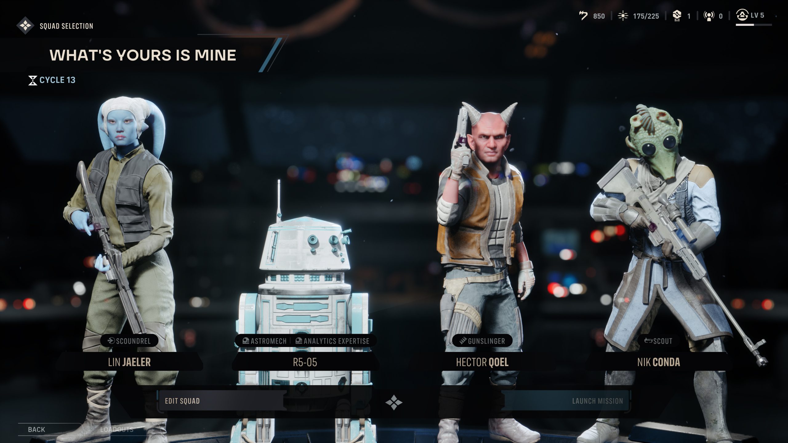 Star Wars Zero Company Menu With Various Characters