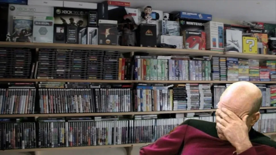 A meme of a dusty backlog and Star Trek Captain Picard facepalming