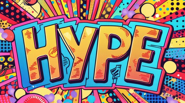 a psychedelic depiction of the word Hype