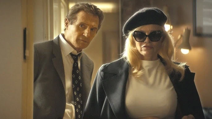 Neeson and Anderson in The Naked Gun