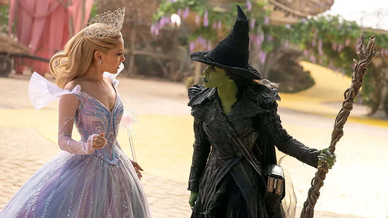 Wicked For Good review key art of Elphaba and Glinda