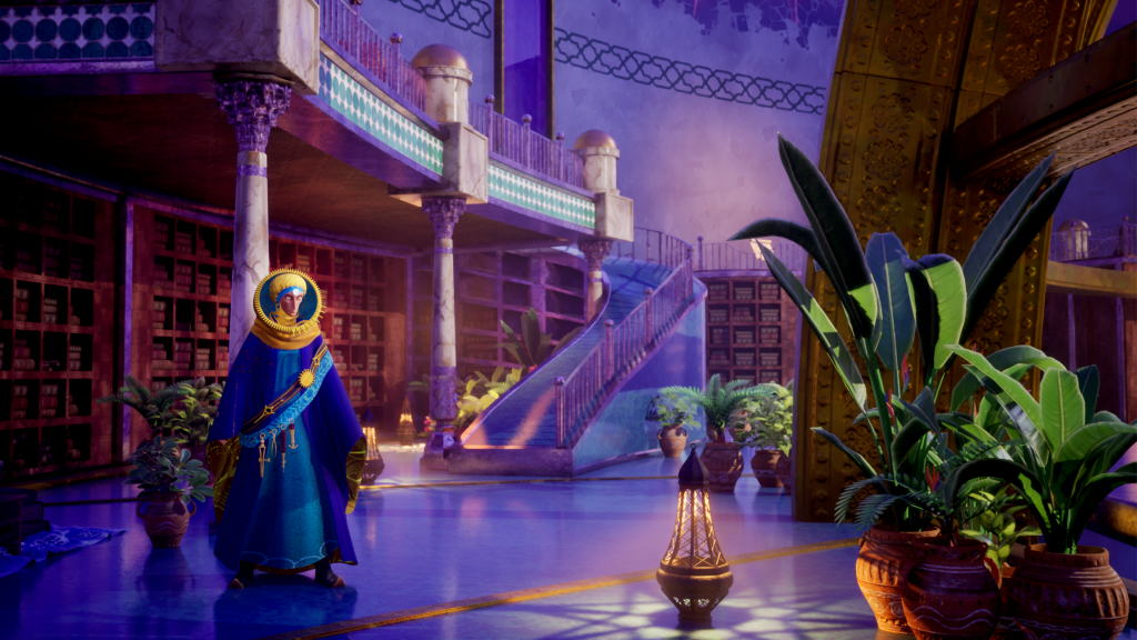 The House of Hikmah screenshot of an alleyway with a possible marketplace attached 